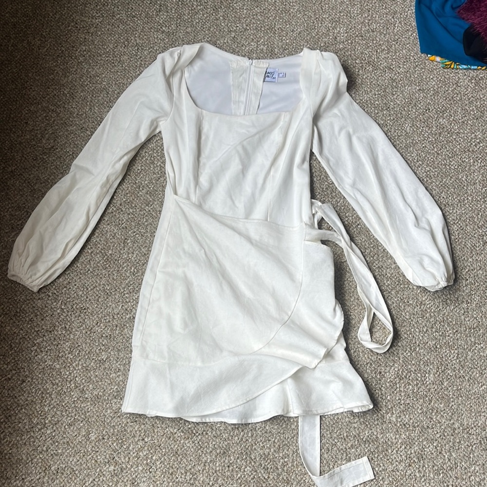 White wrap dress